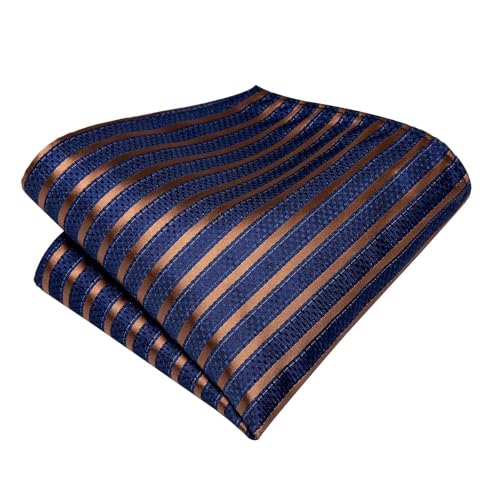 Image of Dubulle Mens Paisley Striped Tie Woven Necktie for Men and Handkerchief Cufflinks Set Wedding Formal Business