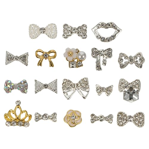FOYTOKI DIY Manicure Jewelry Set 18pcs Nail Diamonds Rhinestones Butterfly Nail Studs Fashion Accessory Random Style