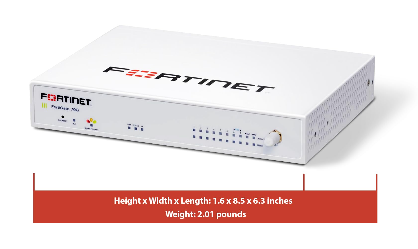 Fortinet FortiGate-70G Firewall per filiali e piccoli uffici con 10 porte Gigabit Ethernet RJ45 (FG-70G)