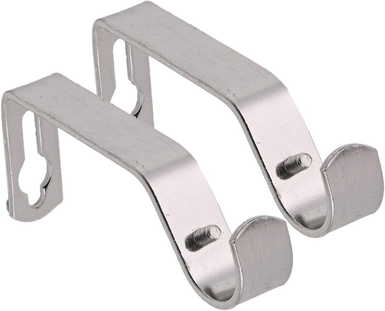 Lister Cartwright 28mm Curtain Pole Ends Metal Brackets with Adjustable Screws Brushed Steel(Pack of 2)