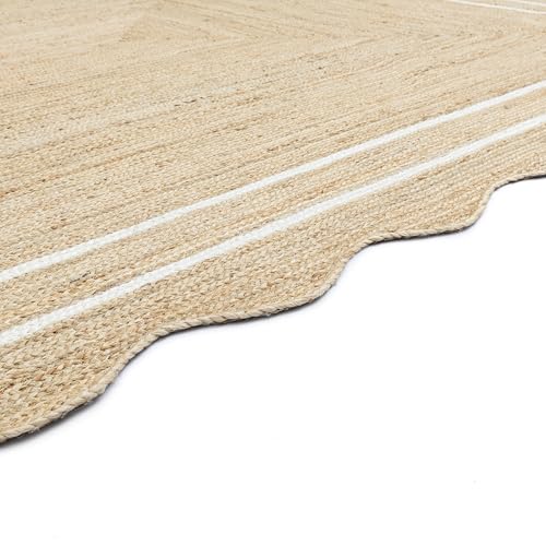 Tapete decorativo de yute natural 2'x4' estilo boho miniatura 4