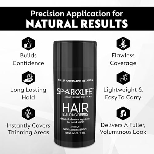Image of Hair Fiber Medium Brown - Keratin Thick Fiber & Hair Building Fibre for Men & Women - Instant Concealer & Filler powder for Thinning Hairline & Bald Spots (12g) (Medium Brown)