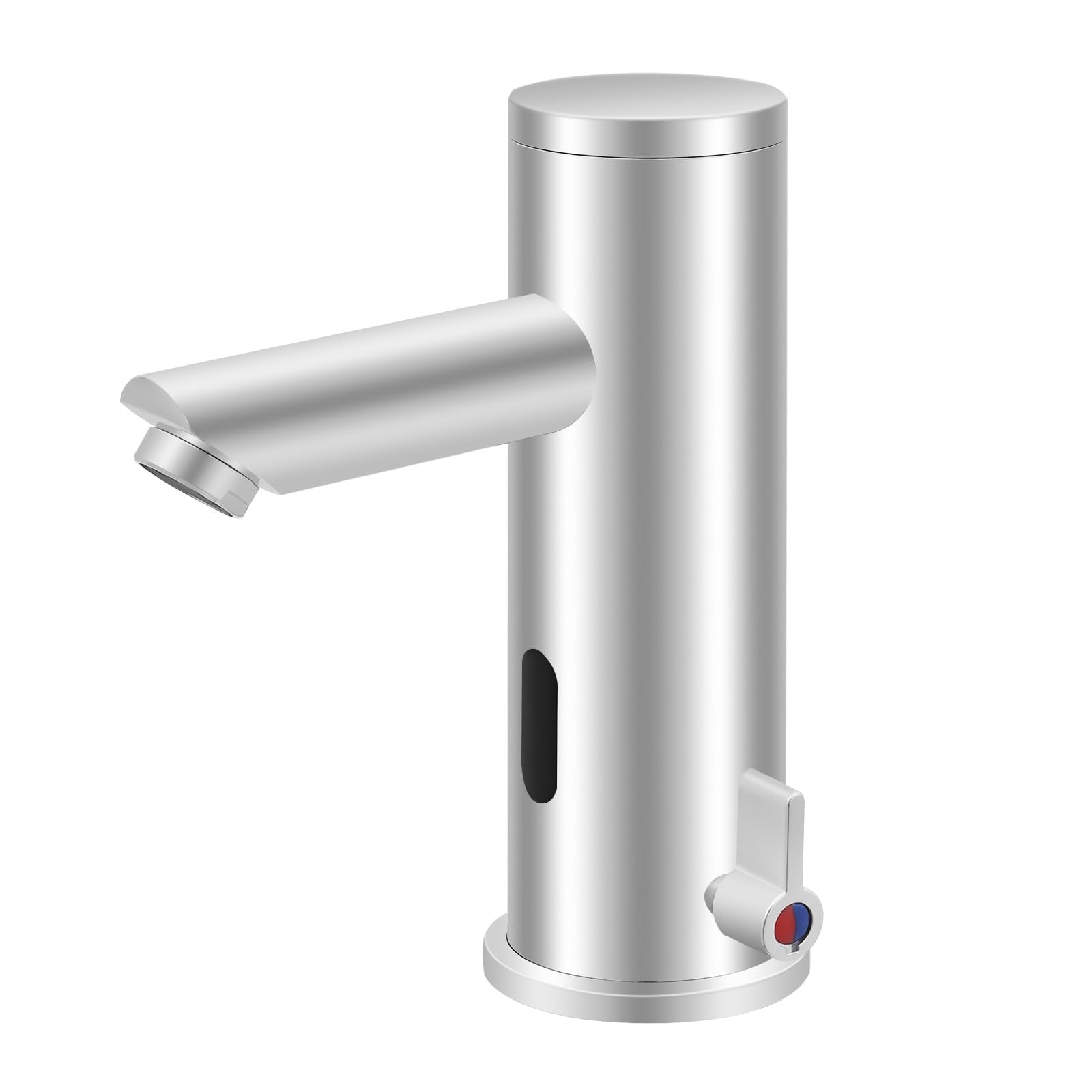 MINRS Rubinetto automatico con sensore a infrarossi, acqua fredda e calda, con sensore lavandino, rubinetto senza contatto, temperatura regolabile 0-55°C con 2 tubi, funzionamento a batteria