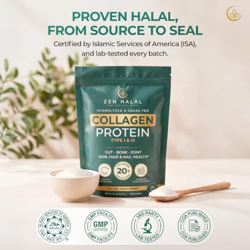 Image of Hydrolyzed Collagen Peptides Powder for Men & Women, 18g Protein