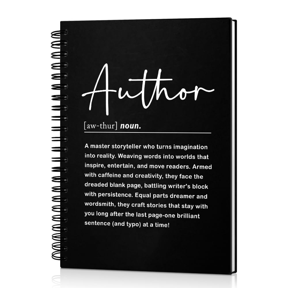 Msticey Author Definition 160 Blank Pages Hardcover Spiral Notebook, Thanking You Gifts for Writers New Author, Appreciate Gifts for Author, Birthday