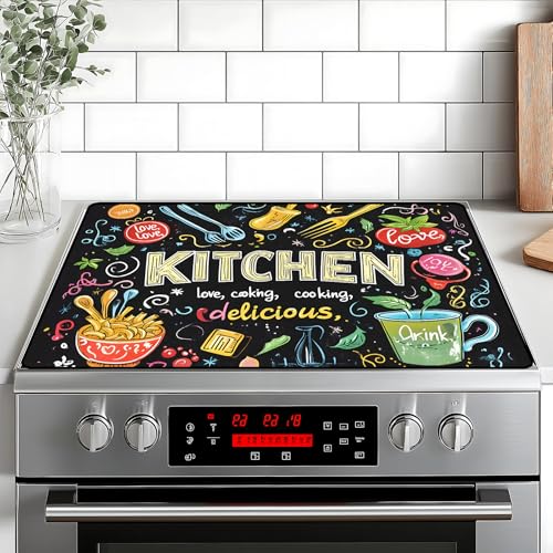 Image of Stove Top Cover for Home Decoration Kitchen Pad Non-Stick Washable Cooktop Covers Countertop Protector Keep Stove Clean 28 inchx20 inch (Kitchen-2)