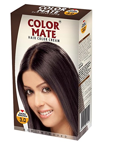 color mate hair color cream (2.0+2.0) (dark brown, pack of 2)