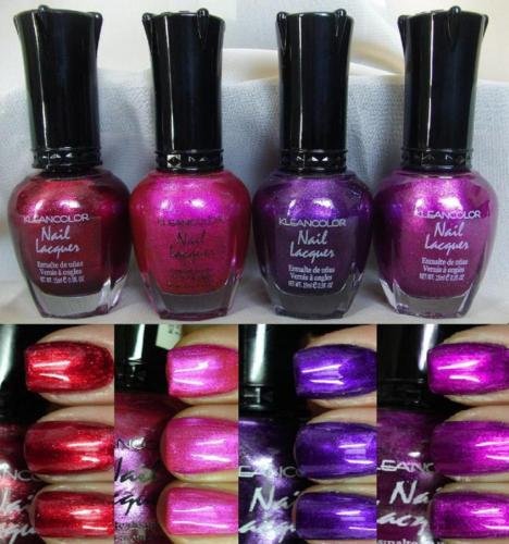 4 New Kleancolor METALLICS Nail Polish Lacquer Full Sz 15ml