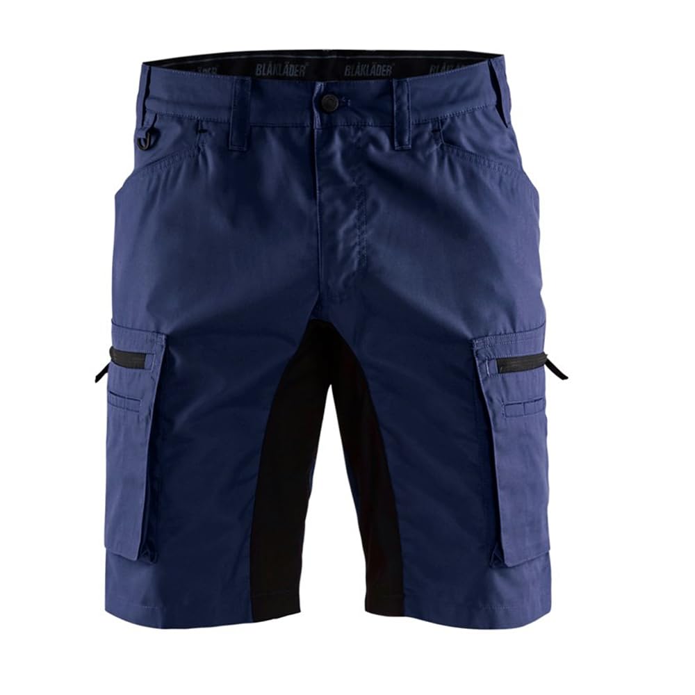 Blakläder 144918458999C46 Service Shorts "Stretch" Size C46 In, Navy Blue/Black