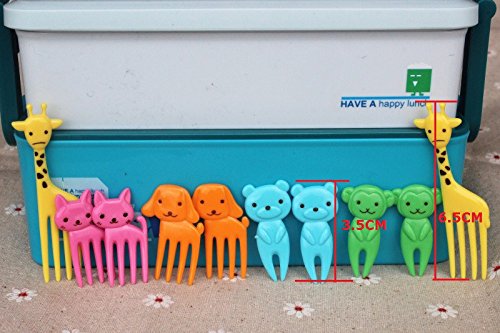 Animal Farm mini cartoon fruit fork sign resin fruit toothpick bento lunch for children decorative plastic
