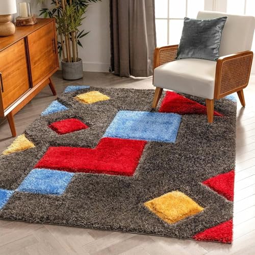 Image of Carpet for Hall | Carpet for Living Room |3X5 FEET Rugs for Bedroom | Carpet | Rug for Living Room | Carpet & Rugs for Home Decor | Carpet for Bedroom Floor (Blue Red Multi)