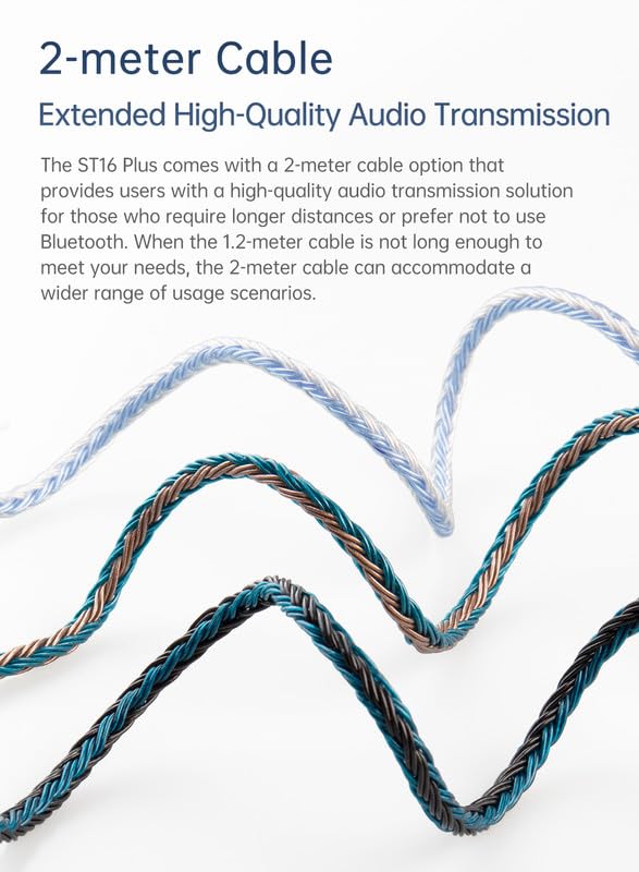 keephifi 2 Meter Length Earphone Cable KBEAR ST16 Plus 16-core 2M Length 5N OCC Silver-Plated Upgrade Braided Headphone Extension Cords with 3.5 Gold-Plated Plug (3.5mm TFZ - Image 3