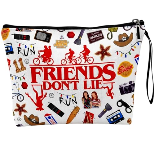 Stranger Theme Funny Things Gifts for Her Best Friend Gift for Women Friend Gifts for Travel Retro Makeup Pouch Holds Brushes Phone Wallet School Office Family Club Activities