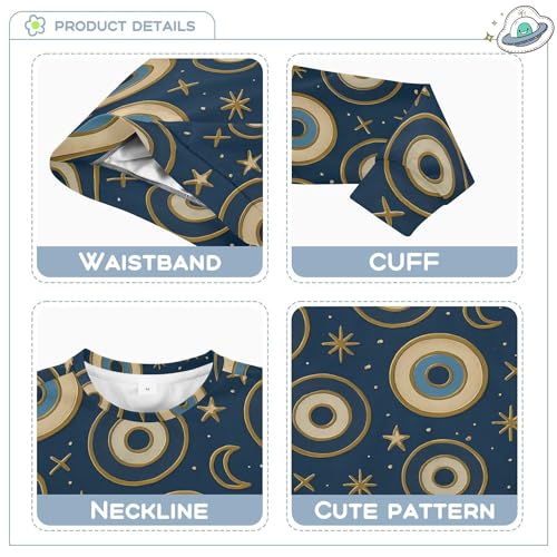 JUNZAN North African Evil Eye Navy Little Kids Hoodie Sweatshirt Crewneck Hoodie for Boys Camping 4T3