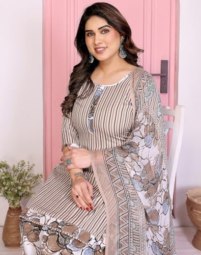 Image of Yashika Unstiched Crepe dress materials | Crepe Salwar Suit for women with dupatta | suit material for women unstitched