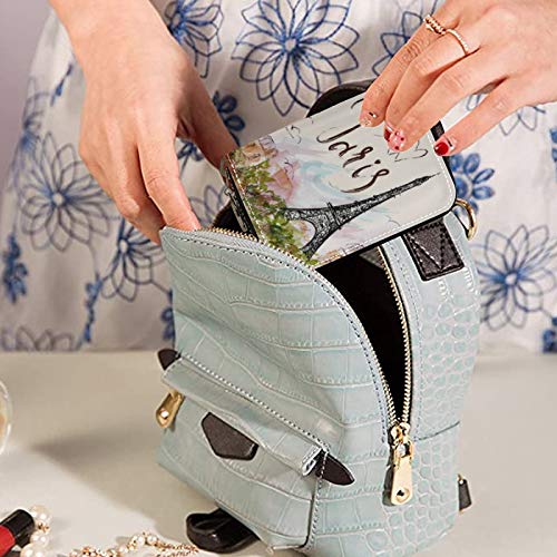 susiyo Stylish Pattern Paris Eiffel Tower Credit Card Wallet, RFID Blocking Compact Women Leather Card Holder Zipper Purse4