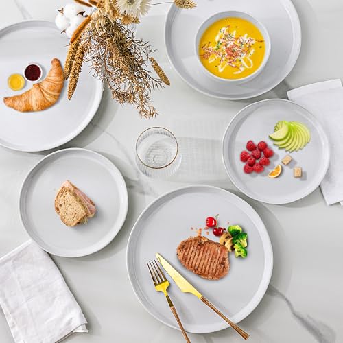 GBHOME Ceramic Dinnerware Set for 4, 12pcs Stoneware Plates and Bowls Sets, Handmade Chip and Scratch Resistant Dishes Set, Dishwasher & Microwave Safe - Image 5