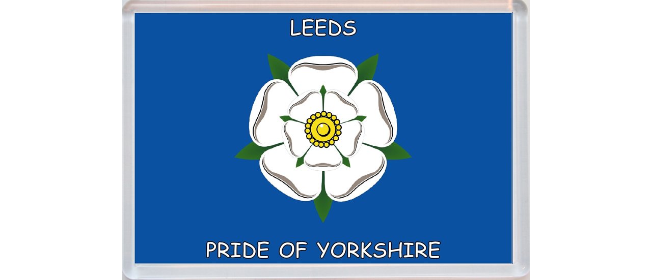Baked Bean Store Multicolor Leeds - Pride Of Yorkshire County Flag - Jumbo Fridge Magnet