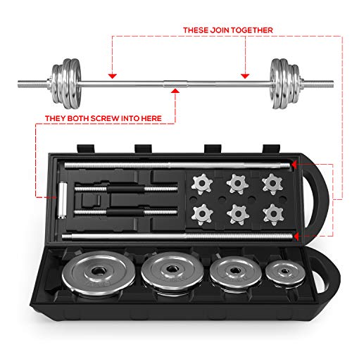 Senshi Japan 50 KG Chrome Gietijzeren Halters Barbell Set - Home Gym Gewichten Bar voor Bench Press, Squats… - Afbeelding 6