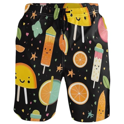 Men's Ice Cream Swim Trunks Shorts Swimwear Beach Board Short Bathing Suits with Mesh Lining and Pockets S 20323852