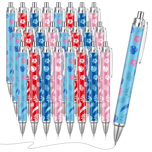AmazingSpark 24 Pcs Blue Cartoon Ballpoint Pens Bulk Cute Black Ink Retractable Pen Smooth Writing Birthday Party Favors Gift Office Supplies