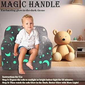 Toddlerchairglowinthedarkkidsfoamchairwithremovableandwashablecovercarryinghandletoddlerarmchairkidschairtoddlercouchmoongrey Urban Country Home Decor Toddler chair glow in the dark kids foam chair with removable and washable cover carrying handle toddler armchair kids chair toddler couch moon grey urban country home decor