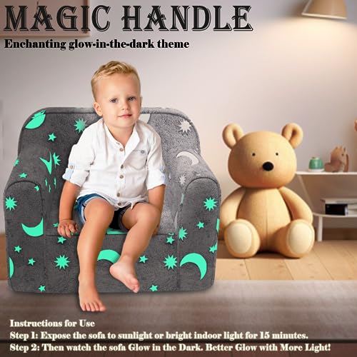Toddlerchairglowinthedarkkidsfoamchairwithremovableandwashablecovercarryinghandletoddlerarmchairkidschairtoddlercouchmoongrey Urban Country Home Decor Toddler chair glow in the dark kids foam chair with removable and washable cover carrying handle toddler armchair kids chair toddler couch moon grey urban country home decor