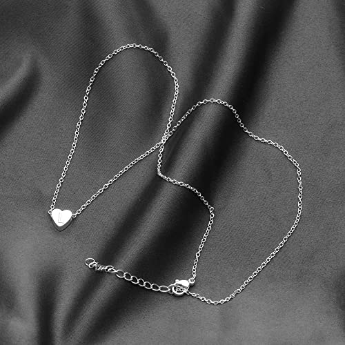 KENYG S925 Silver A-Z Capital Initial Heart Pendant Necklaces for Women Girls Lady for Christmas Birthday Graduation,Women Choker Tiny Necklaces Fashion Jewellery - Image 4