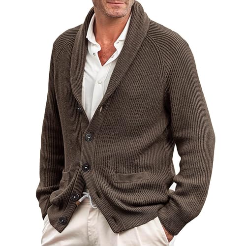 Ropa exterior de punto para hombre que combate el frío estacional con estilo casual y cómodo