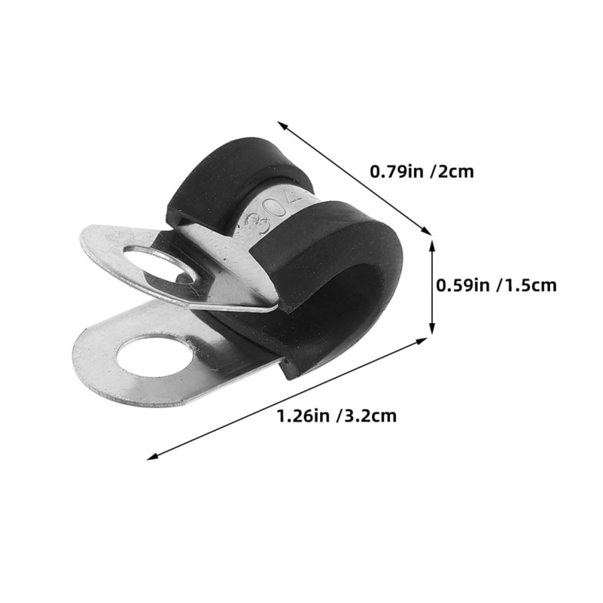 Operitacx 200 Stück Edelstahl R-förmige Kabelklemmen mit 6, 3mm Loch für