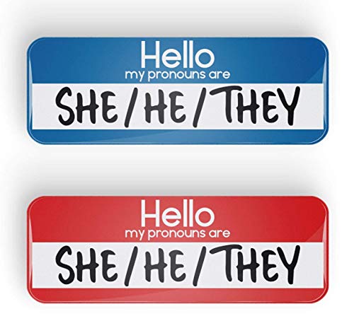 HELLO MY PRONOUNS ARE SHE/HE/THEY pronoun pin badge button or fridge ...