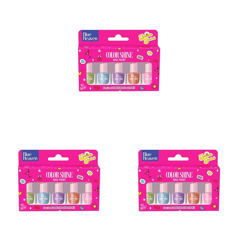 Blue Heaven Color Shine Nail Polish Set for Women | Pack of 15| Glossy Finish | Quick Drying | Long Lasting Nail Polish for Women | Chip Free Nail Paint | Gift Set for Women|Summer Sorbet, 25ml-image-14