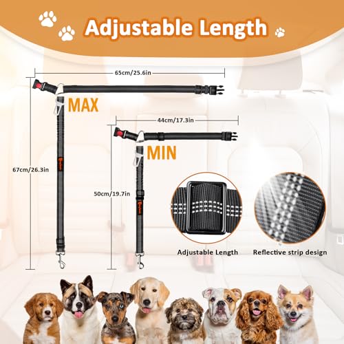 image for laqibak Removable Dog Seat Belt Harness for Car, 3 in 1 Pet Dog Car Se