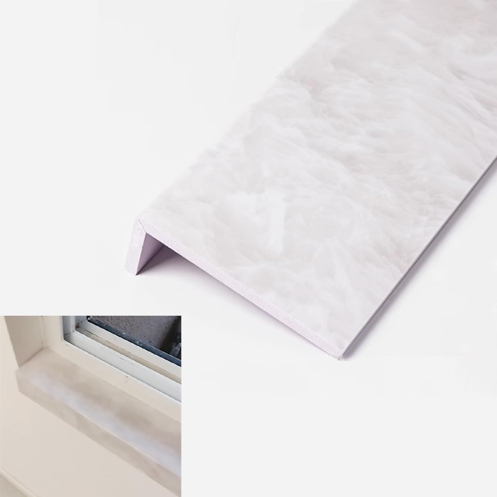 Copertura per davanzale delle finestre, con texture marmorizzata, copertura decorativa per davanzale della finestra, finitura piastrellata, antiruggine, per hotel/casa