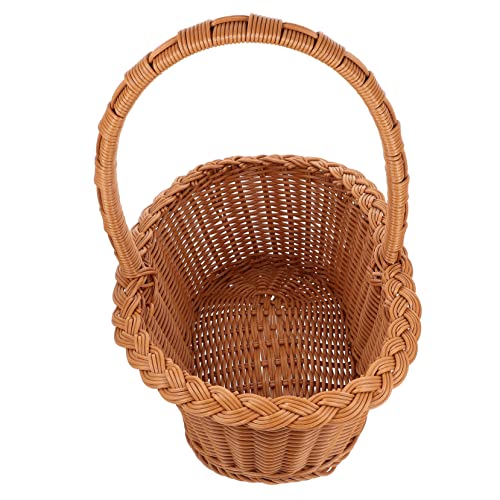 CIYODO Cesta Tejida y Resistente para Pequeña Multiusos para Picnic Camping y Almacenamiento Doméstico con Asa Práctica