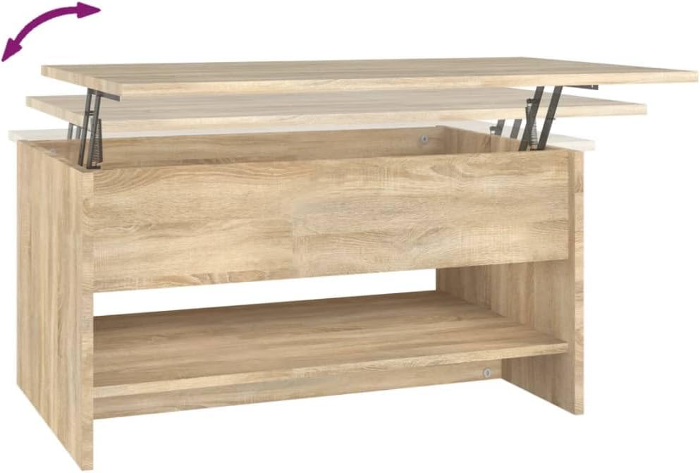 vidaXL Coffee Table Sonoma Oak 31.5"x19.7"x15.7" Engineered Wood