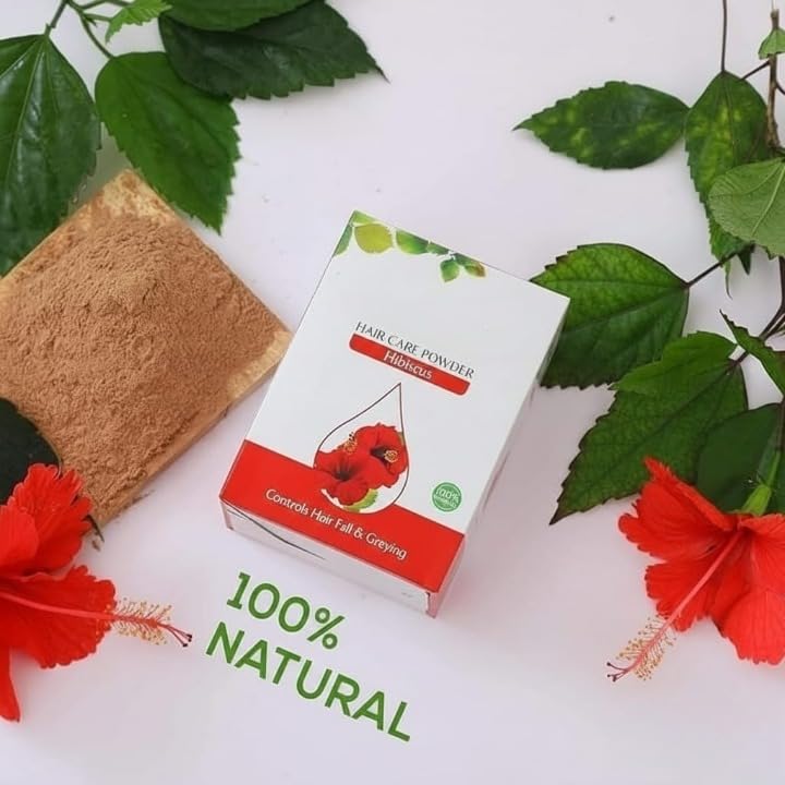Miniatura 3 de Polvo de flor de hibisco para el cabello, 100% natural y herbario, 3.53 onzas, paquete para el cabello