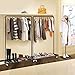 Simple Trending Clothes Clothing Rack, Rolling Garment Rack with Storage Shelves on Wheels, Black