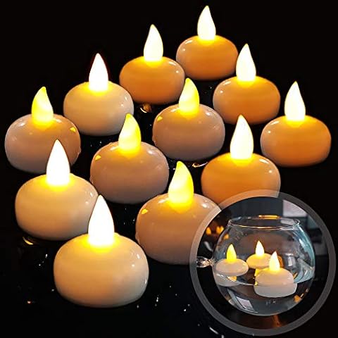 Diyife 12 LED Bougie Flottante Sans Flammes Cover