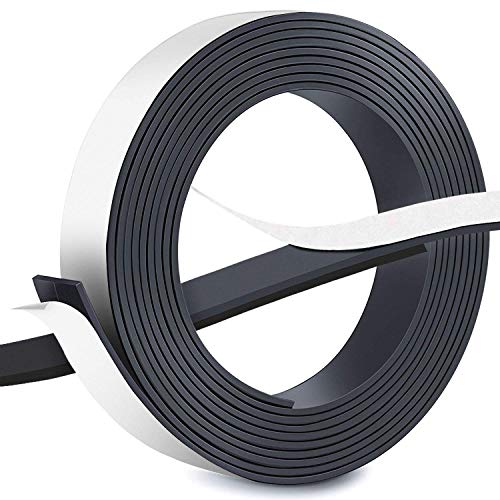 Preisvergleich Produktbild FEIGO Magnetband selbstklebend besonder strark Selbstklebender Magnetstreifen für Stifte, Karteikarten, Fotos etc (2,5M,Schwarz)