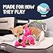 goDog Dragons Squeaky Plush Dog Toy with Chew Guard Technology, Durable Fabric & Squeaker for Active Play, Pink, Small
