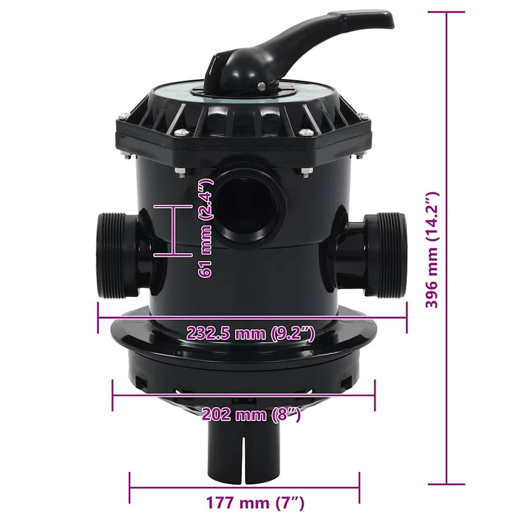 Genérico Valvola Multiporta per Filtro a Sabbia ABS 1,5" 6 Vie,2.54kg,91731