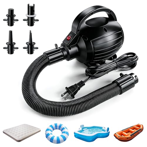 Electric Air Pump for Inflatable Pool Toys High Power Air Mattress Inflator Deflator Pump for Pool Float Raft Gymnastics Track Mat AC 110-120V Quick-Fill Inflator