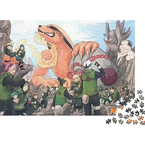 Naruto Jigsaw Puzzles-500 Piece Jigsaw Puzzle Cartoon Jigsaws for Families, Difficulty Level Puzzles Games for Adults And Children, Home Games 500pcs (52x38cm) Cover