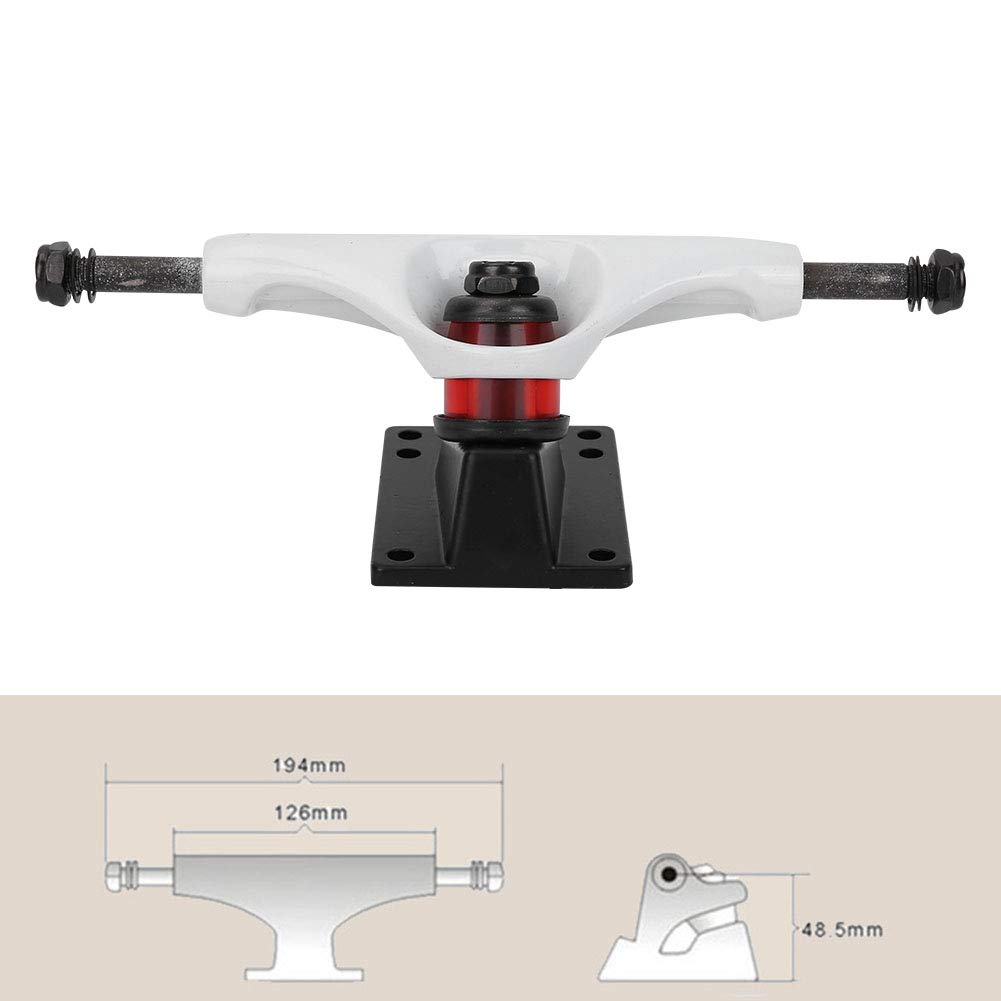 Haofy Trucks 8.0, 2Pcs 5Inch Aluminum Alloy Professional Bridge Skate Board Bracke White