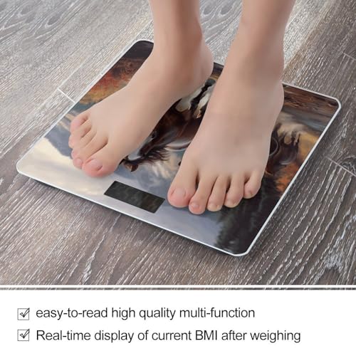 Báscula digital para baño con diseño de caballos miniatura 5