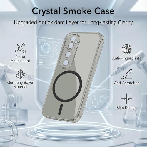 Image of Jkobi Lifetime Anti-Yellow MagSafe Compatible Clear Back Cover Case for Vivo V40 | Vivo V40 Pro 5G (Sleek Hard Crystal | Shockproof and Camera Protection)
