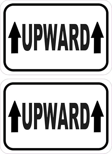 StickerTalk Upward Vinyl Stickers, 1 Sheet of 2 Stickers, 3 inches by 2 inches Each