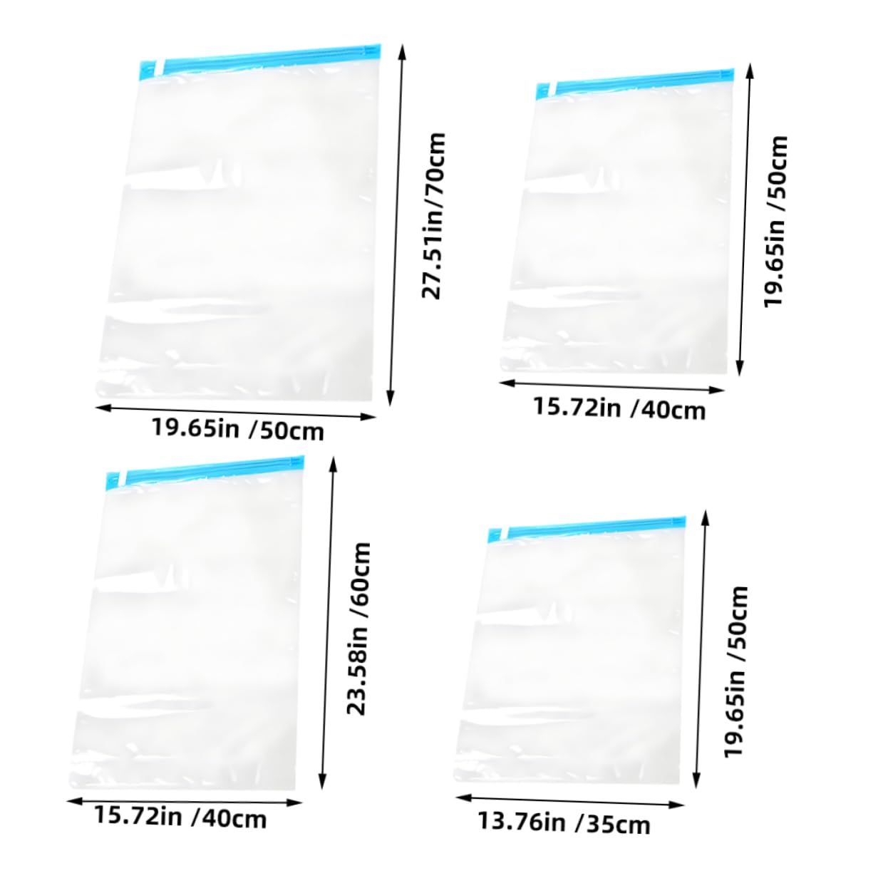 Hohopeti Efficient Travel Vacuum Bags 10pcs Compression Sealing Pouches for Clothing Bedding Pillow