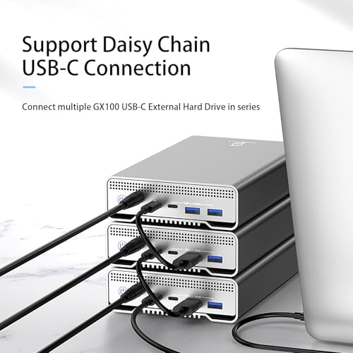 Image of GX100 16TB USB 3.2 (10Gbps) External Hard Drive with USB Hub for Windows or MacOS Desktop PC /Laptop - 2 Year Warranty